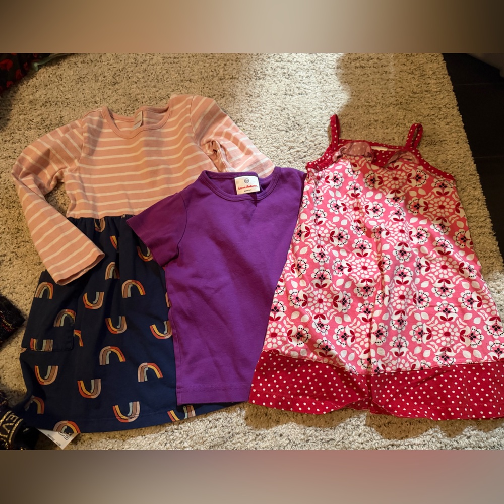 Hanna Andersson girls size 100 / bundle lot dress and shirt size 4t